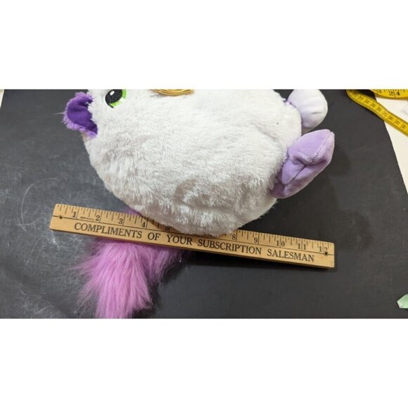 Misfittens Get Meowt! Purple & White Kitten  cat Gold Bowtie Round Plush Toy 9" - Picture 6 of 7